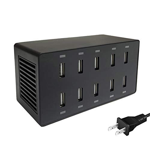 ShengLong USB Charging Station 60W 10 Port USB Charger Hub and Other USB Charging Devices Galaxy USB Charger Multi Port with Smart Detect Compatible with iPhone iPad Tablet ShengLong USB Charging Station 60W 10 Port USB Charger Hub and Other USB Charging Devices Galaxy USB Charger Multi Port with Smart Detect Compatible with iPhone iPad Tablet